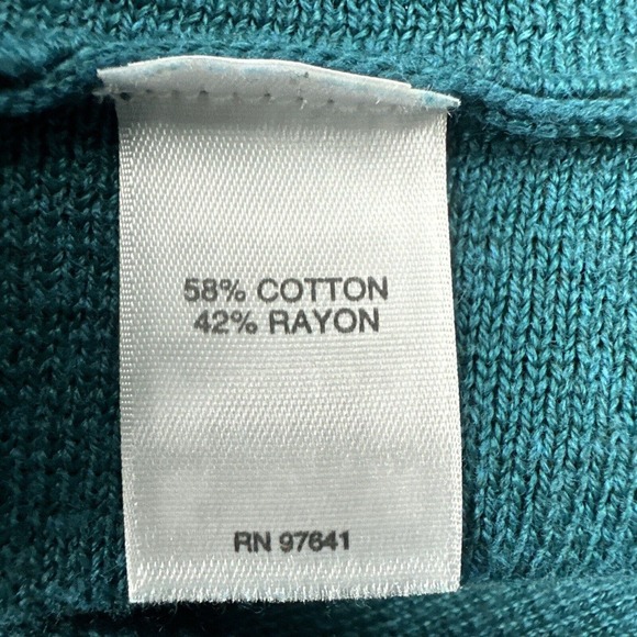 J. Jill‎ Soft Knit Sweater Dress Teal Green Knit Mock Neck Pullover Size Medium - Picture 9 of 10